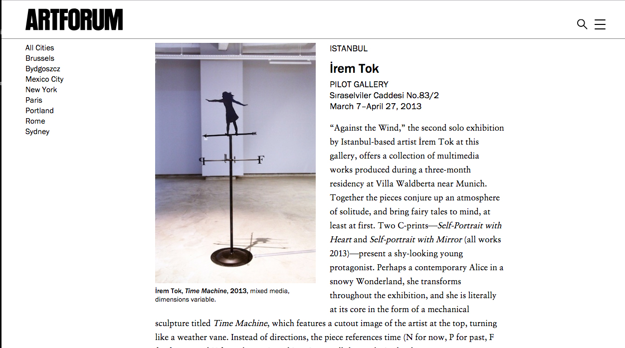 ARTFORUM, Mine Haydaroğlu, 2013